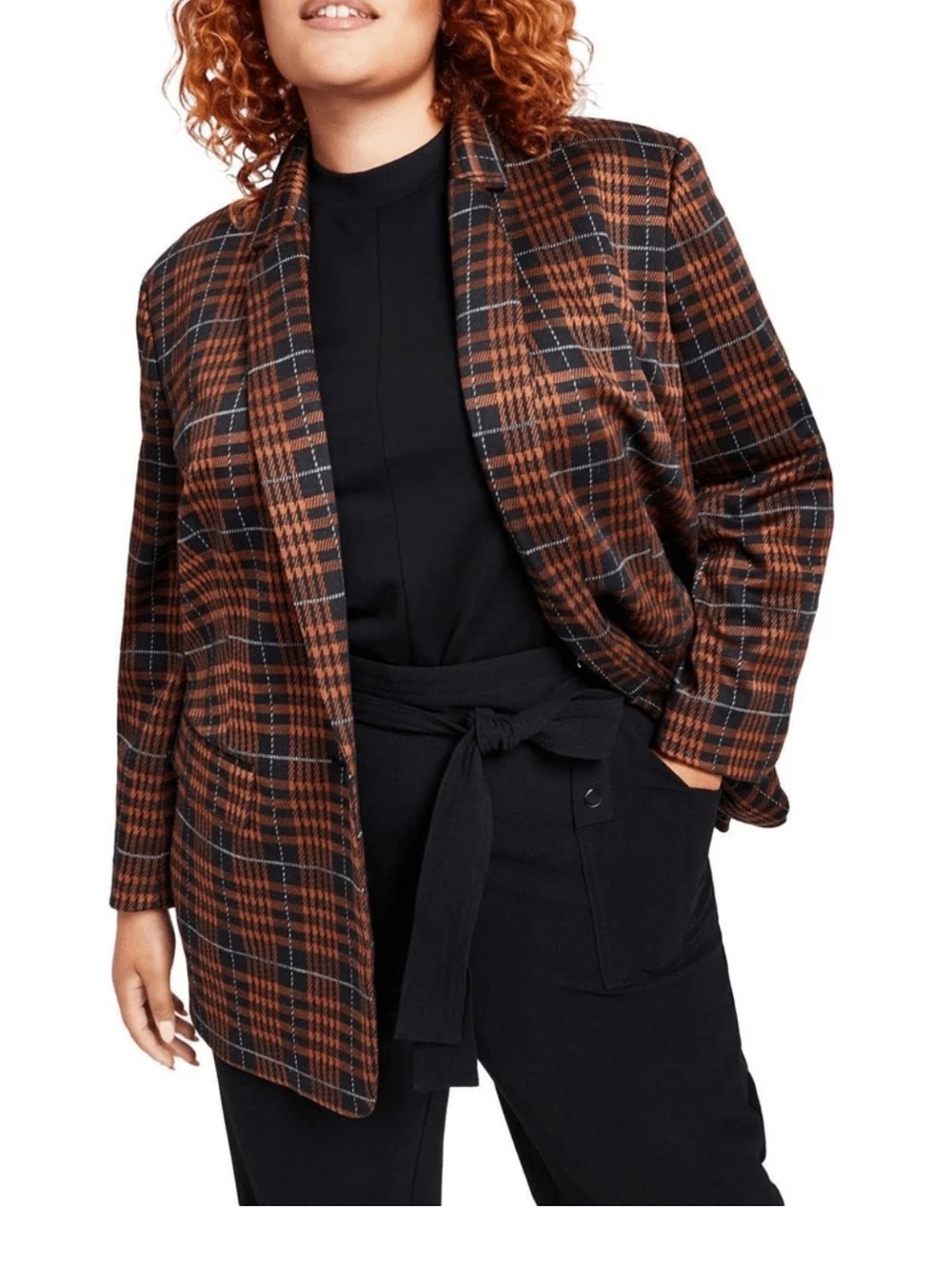 BAR III Plaid Notch-Collar Blazer jacket Stretchy CAUSAL Sz XXL